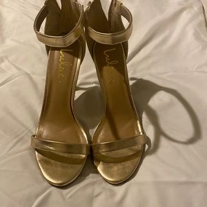 Gold strap shoes